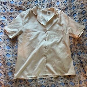 Toffee Cream Button-Up Blouse